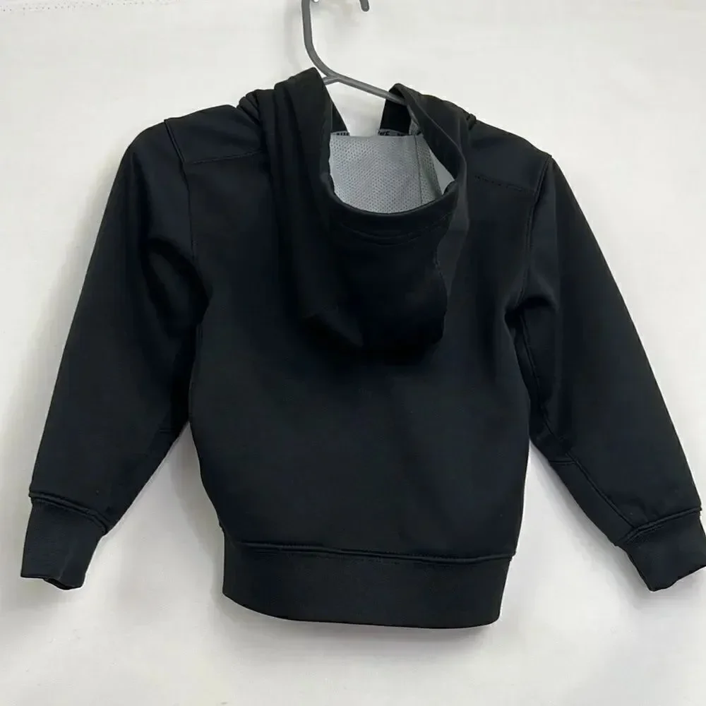 Nike Therma-fit black hooded full zip sweatshirt fleece lined EUC 2T